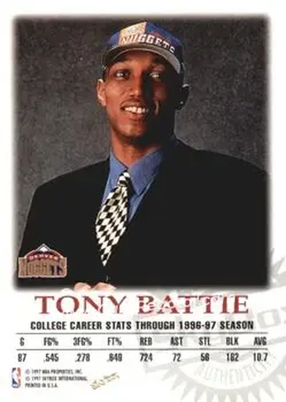 Back of Tony Battie
