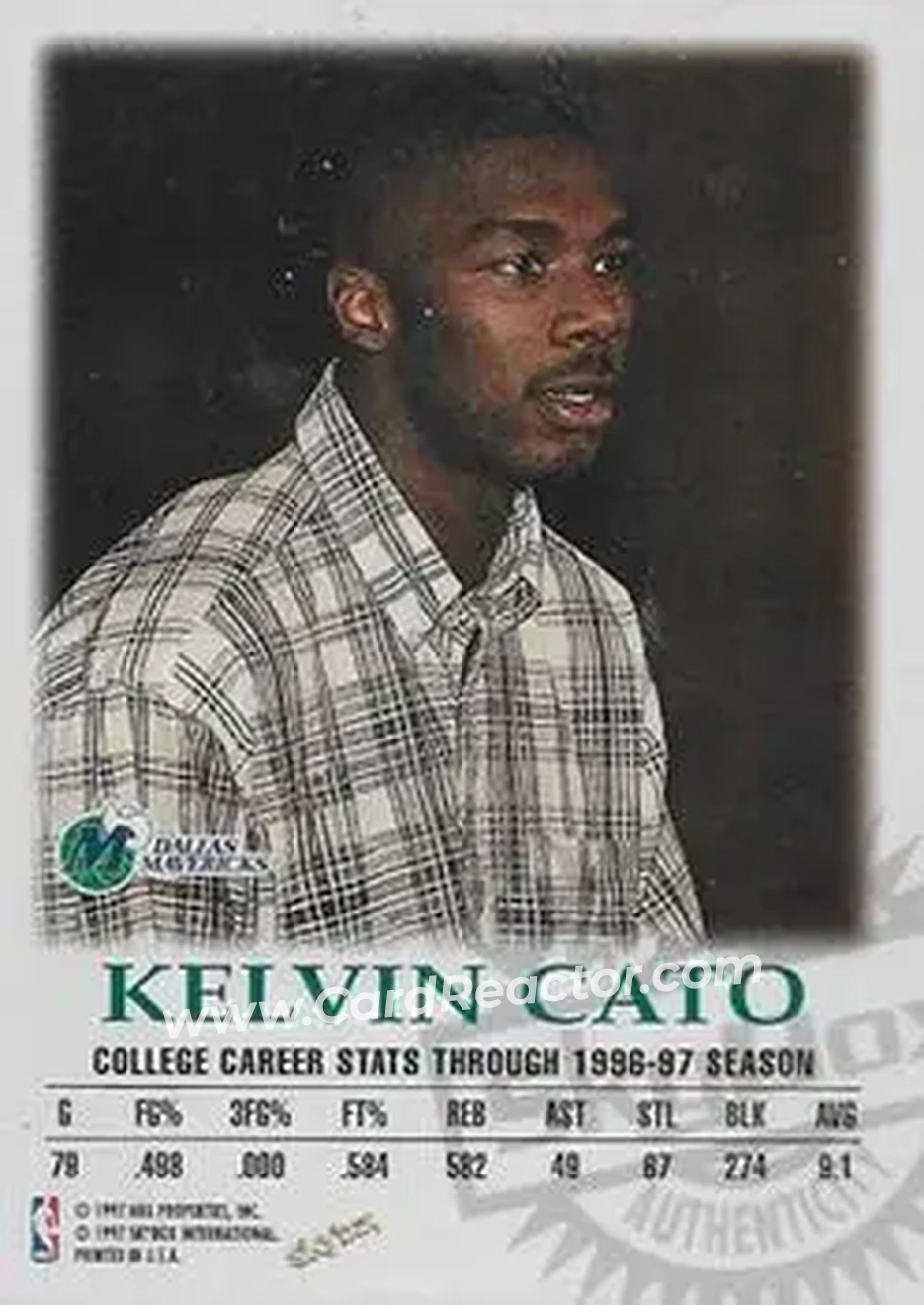 Back of Kelvin Cato