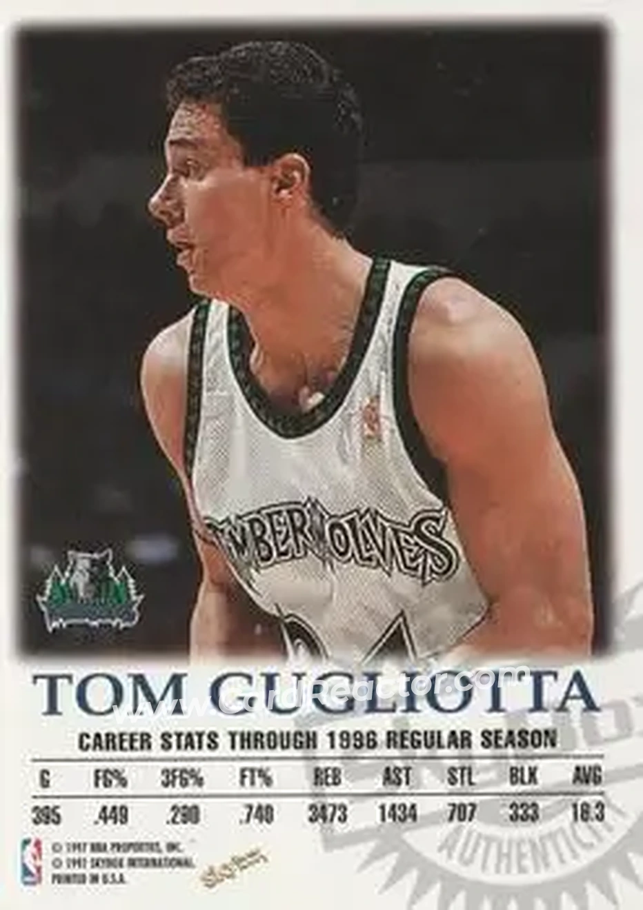 Back of Tom Gugliotta