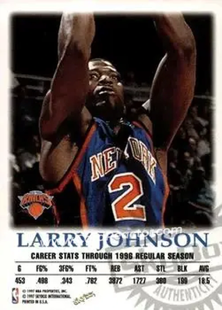 Back of Larry Johnson
