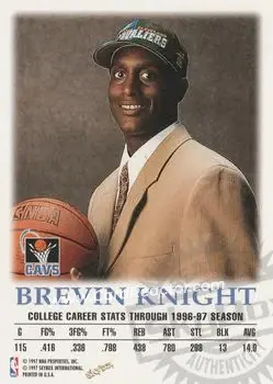 Back of Brevin Knight