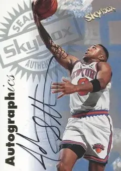 1997-98 SkyBox Premium - Autographics #NNO - John Starks - New York Knicks