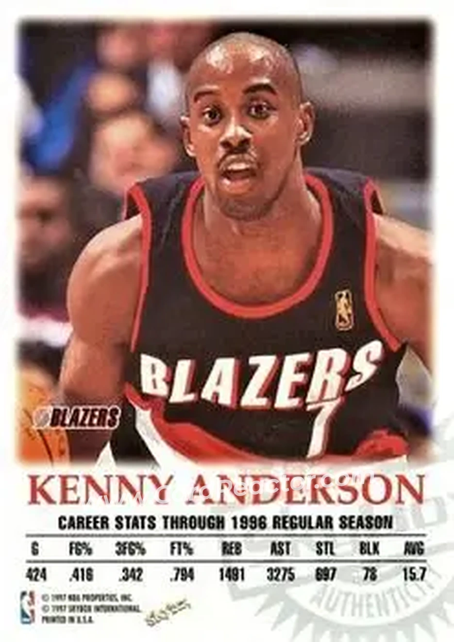 Back of Kenny Anderson