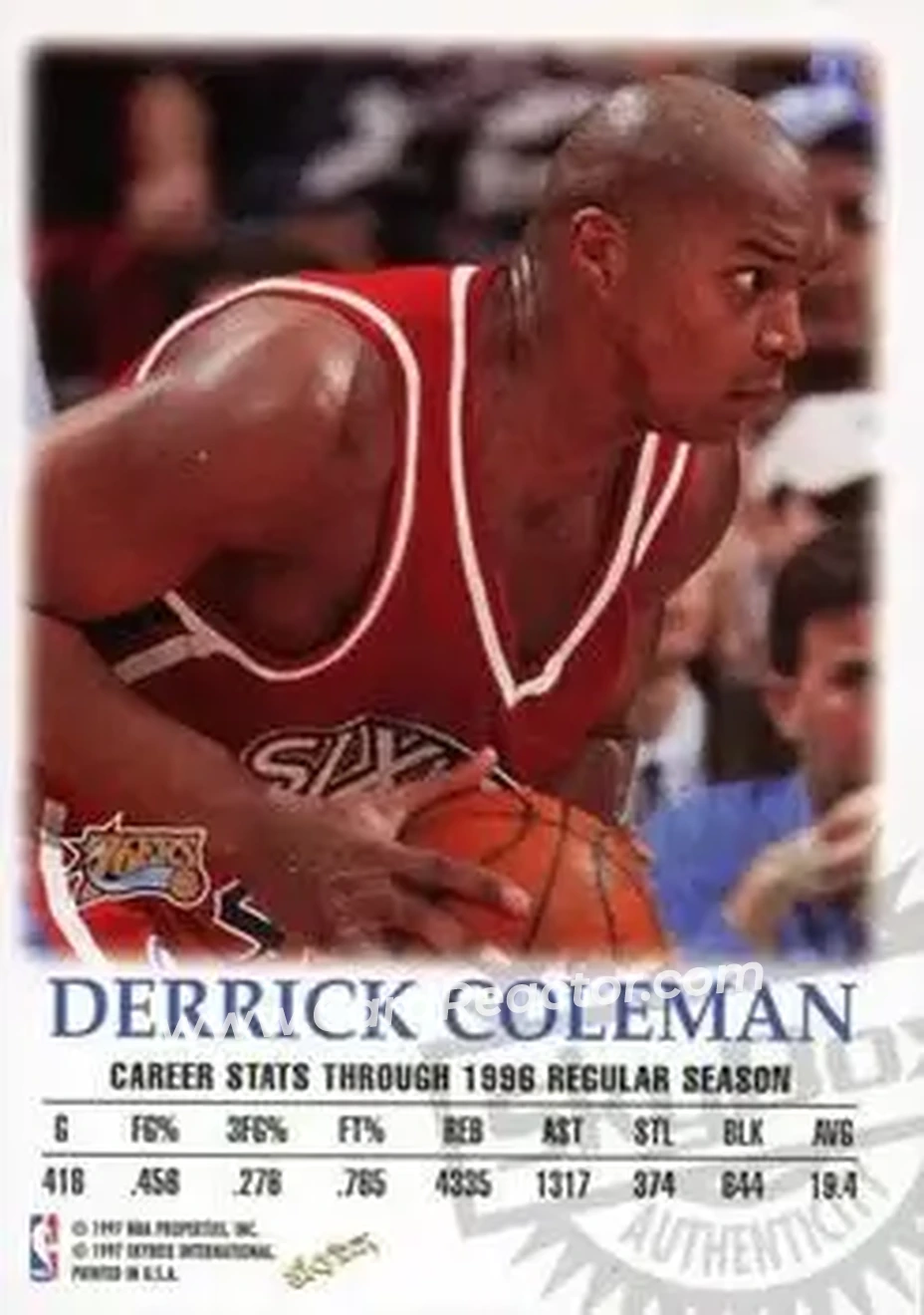 Back of Derrick Coleman