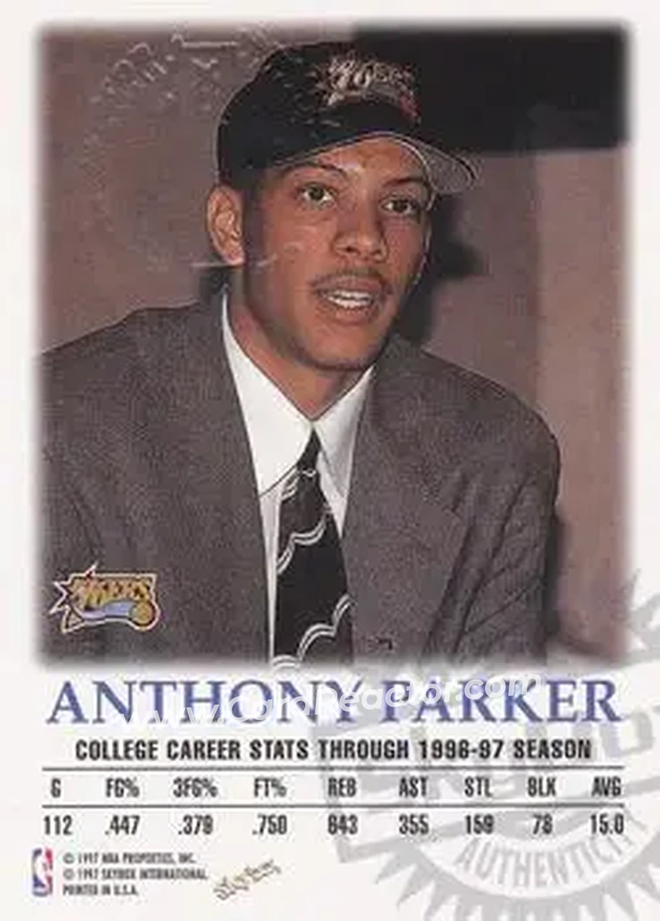 Back of Anthony Parker