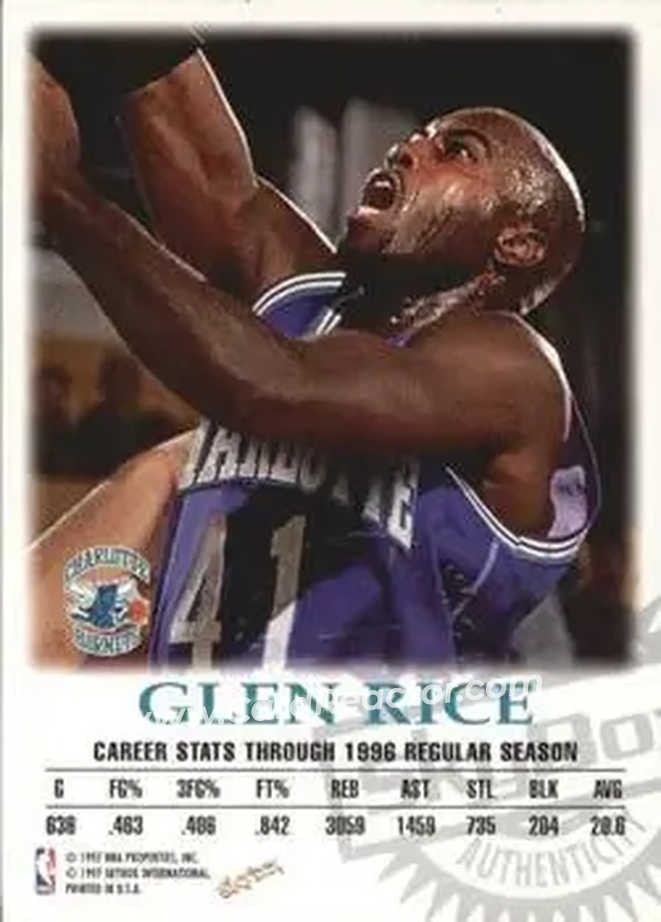 Back of Glen Rice