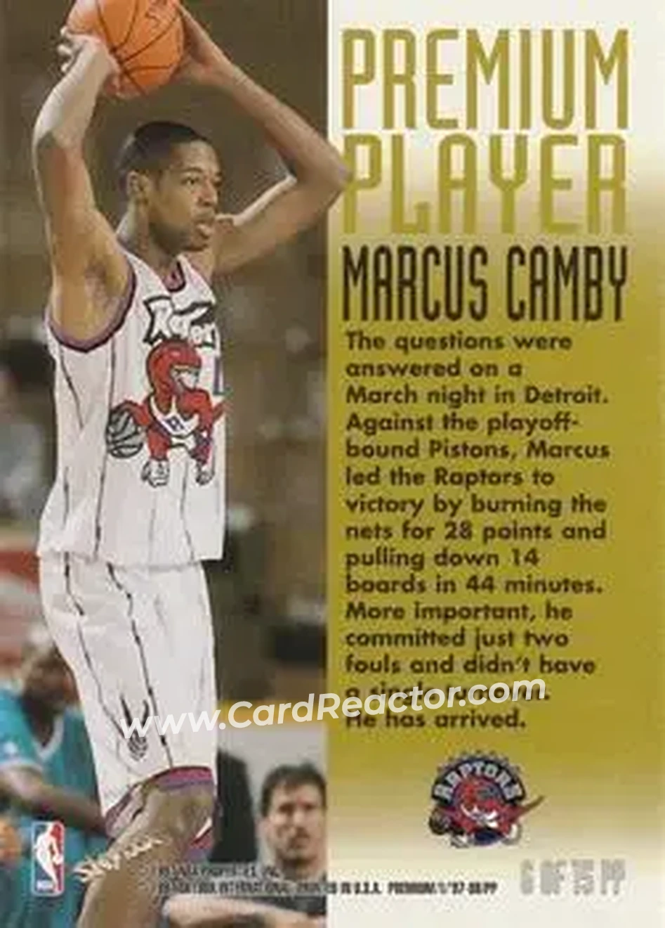 Back of Marcus Camby