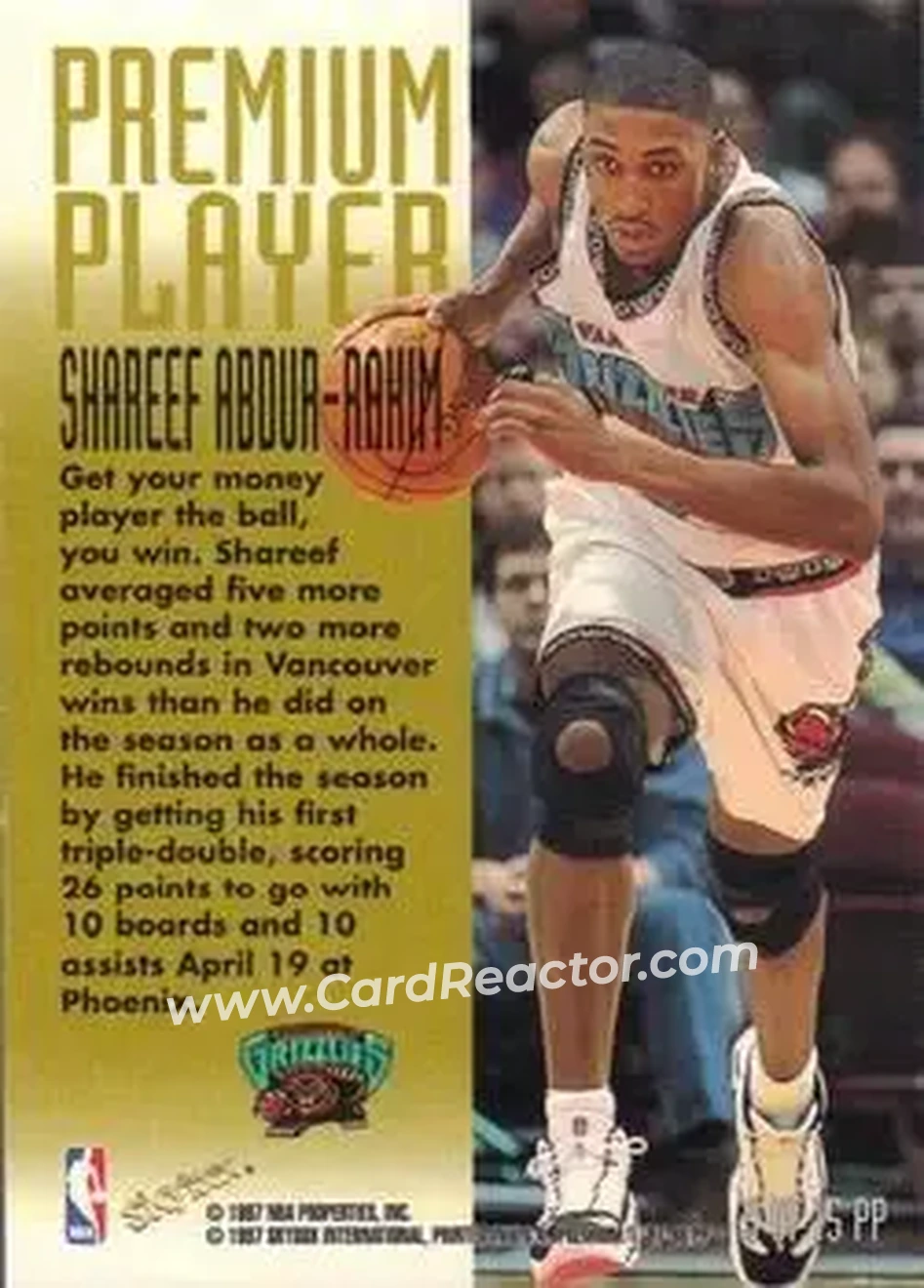 Back of Shareef Abdur-Rahim