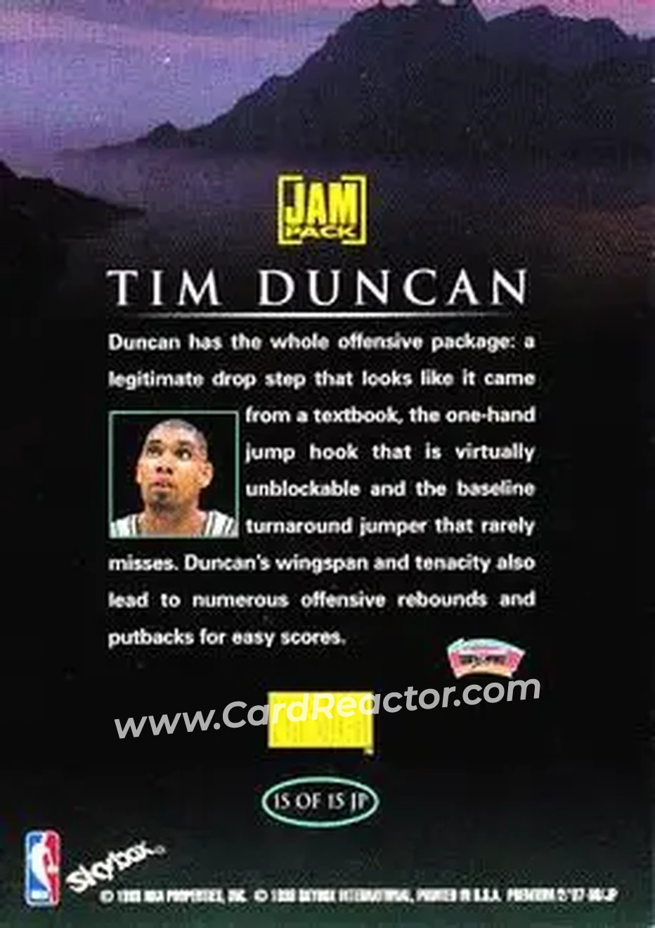 Back of Tim Duncan