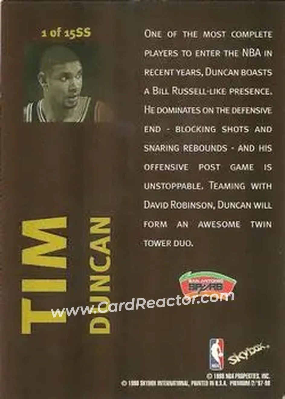 Back of Tim Duncan