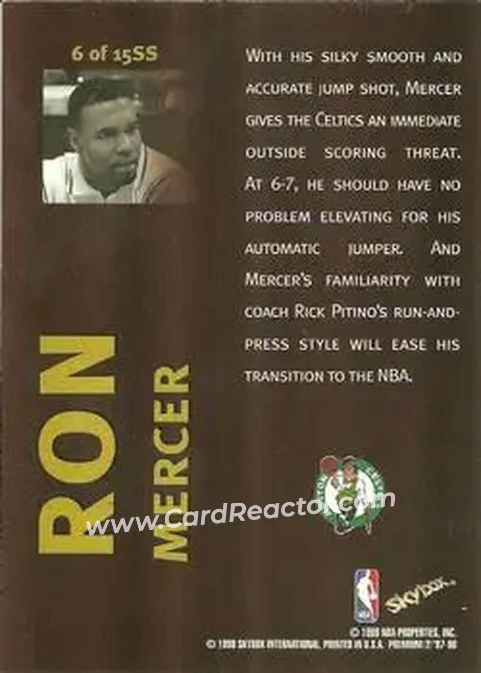 Back of Ron Mercer