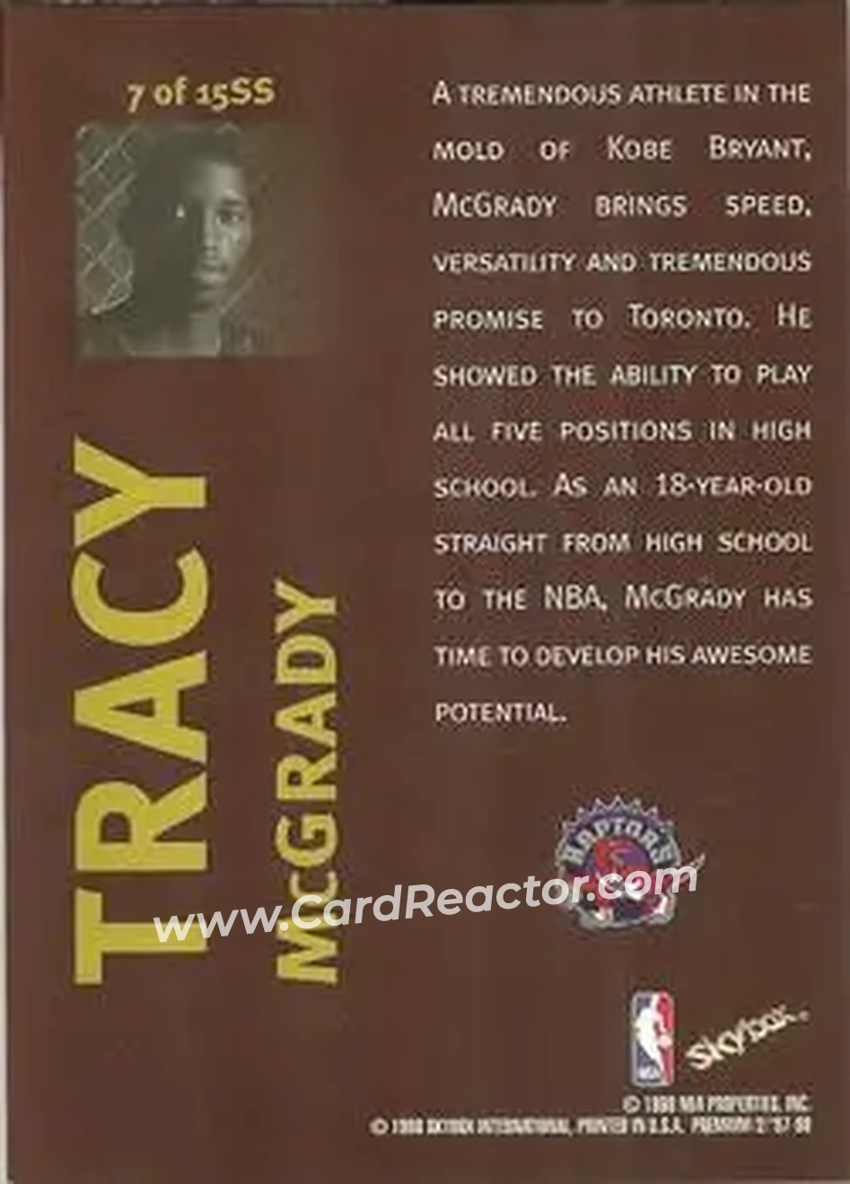 Back of Tracy McGrady