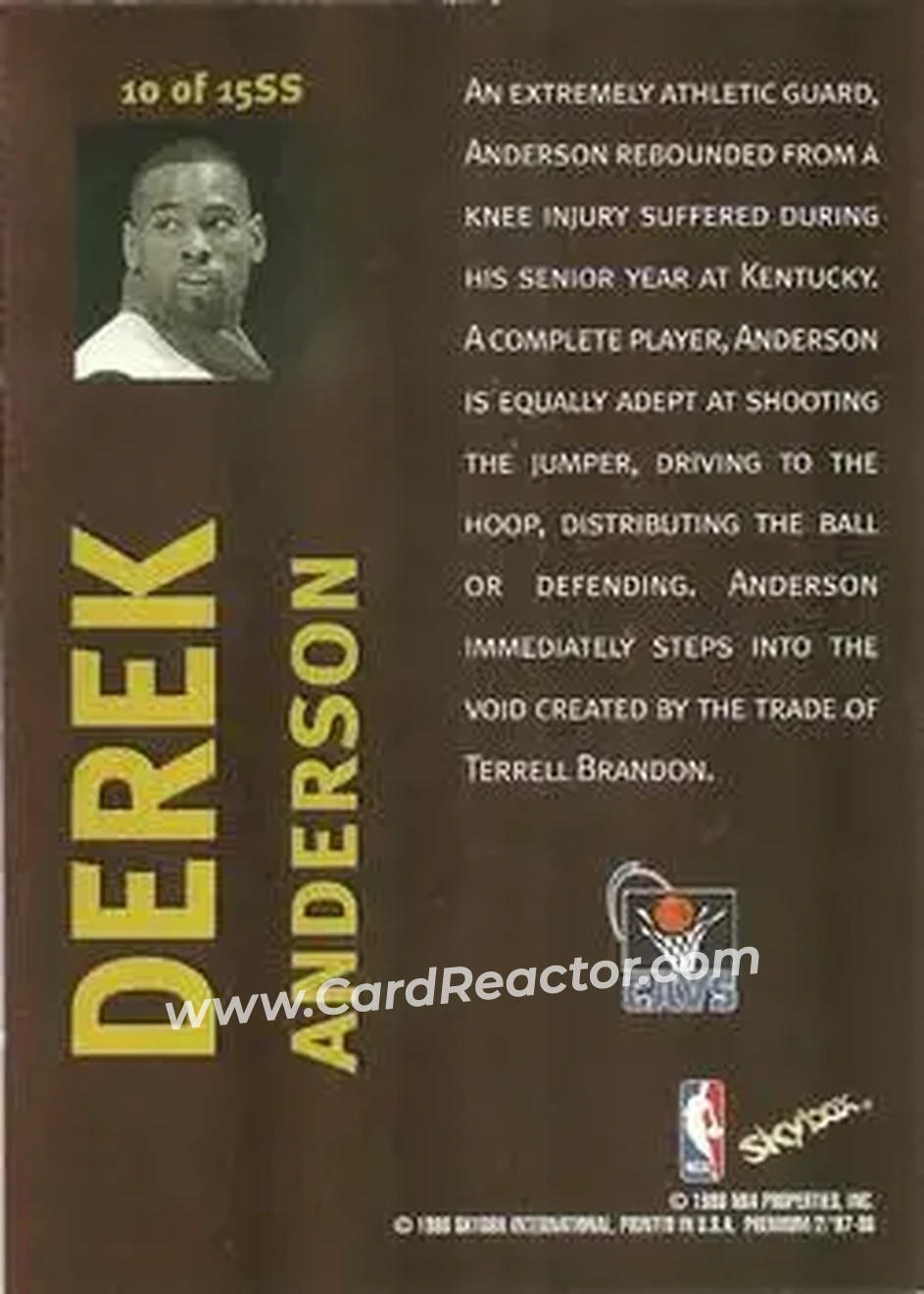 Back of Derek Anderson