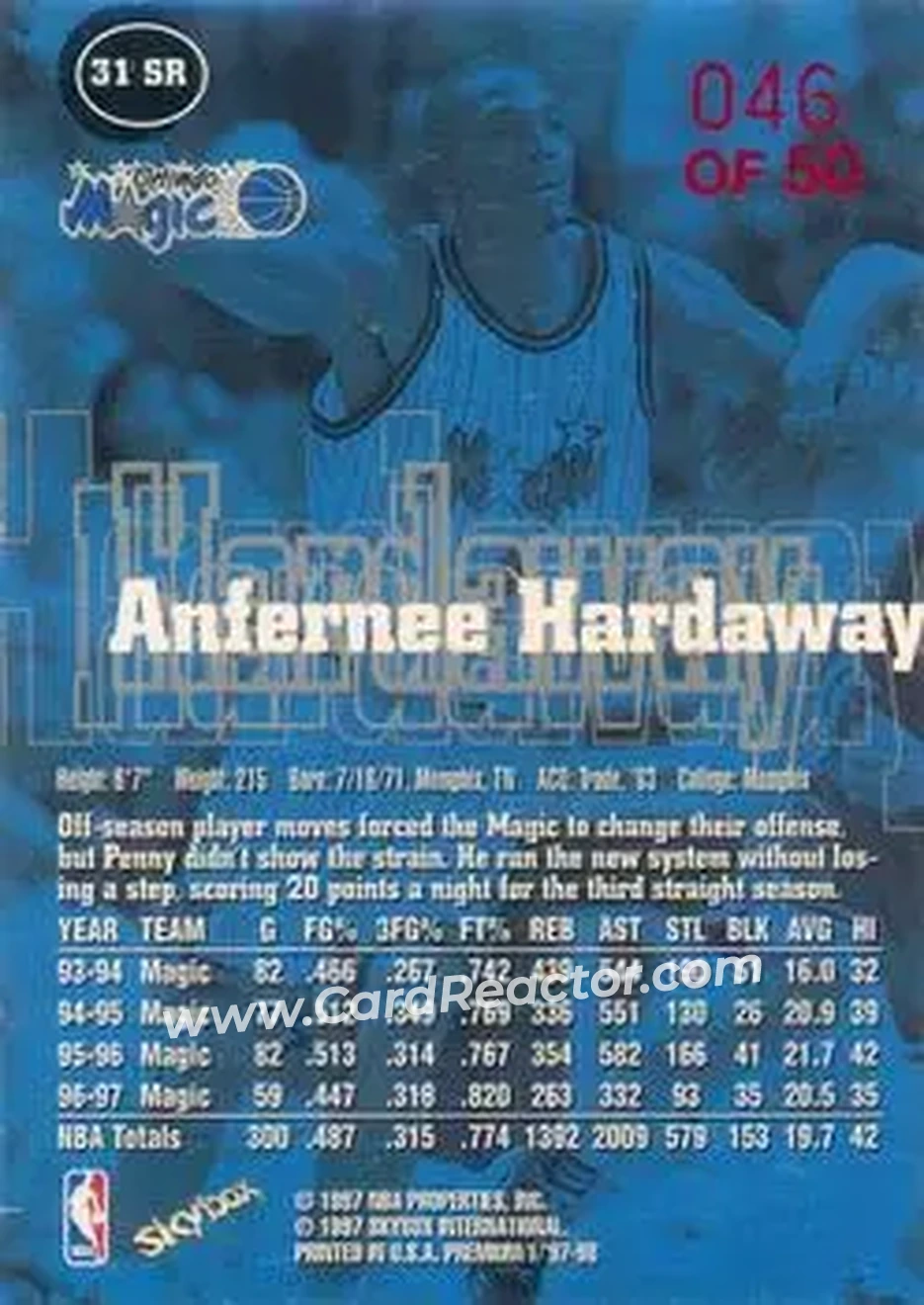Back of Anfernee Hardaway