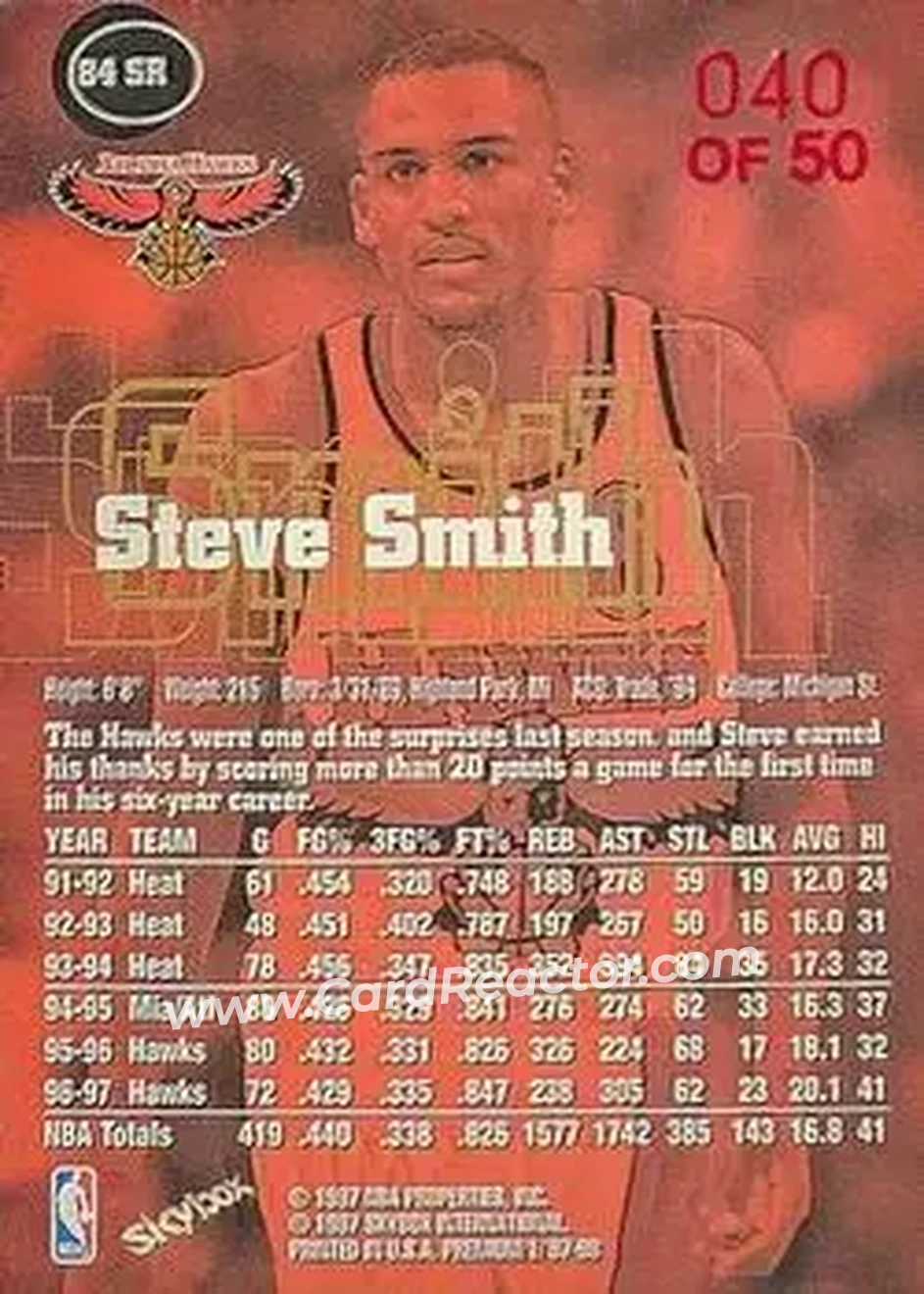 Back of Steve Smith