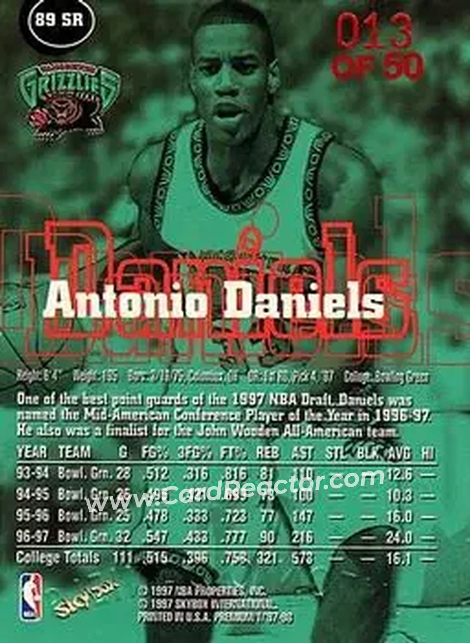 Back of Antonio Daniels