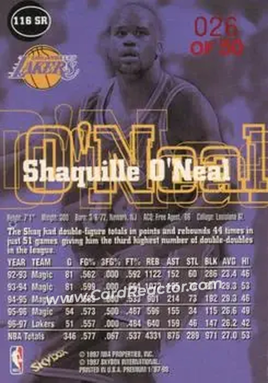 Back of Shaquille O'Neal