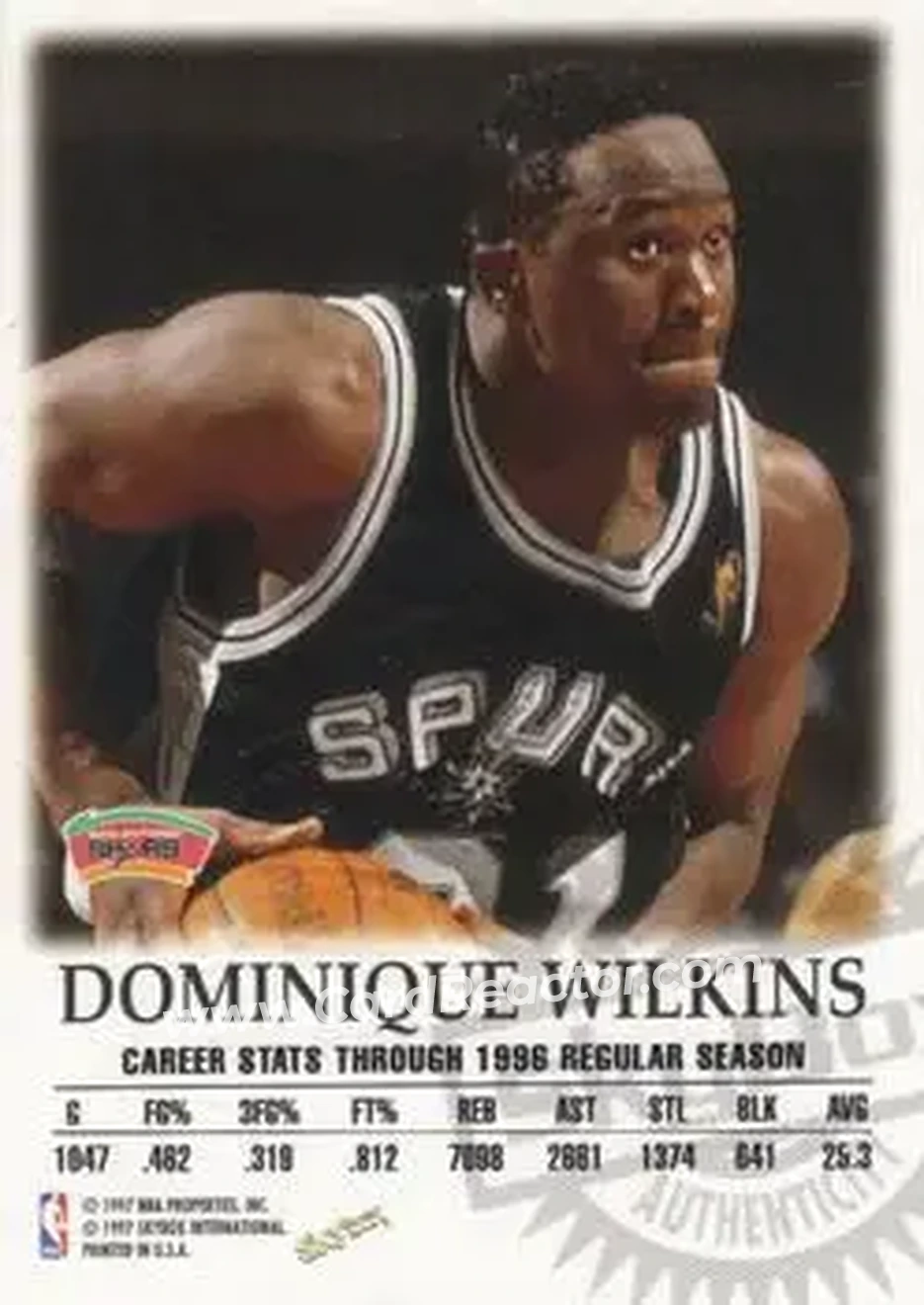 Back of Dominique Wilkins