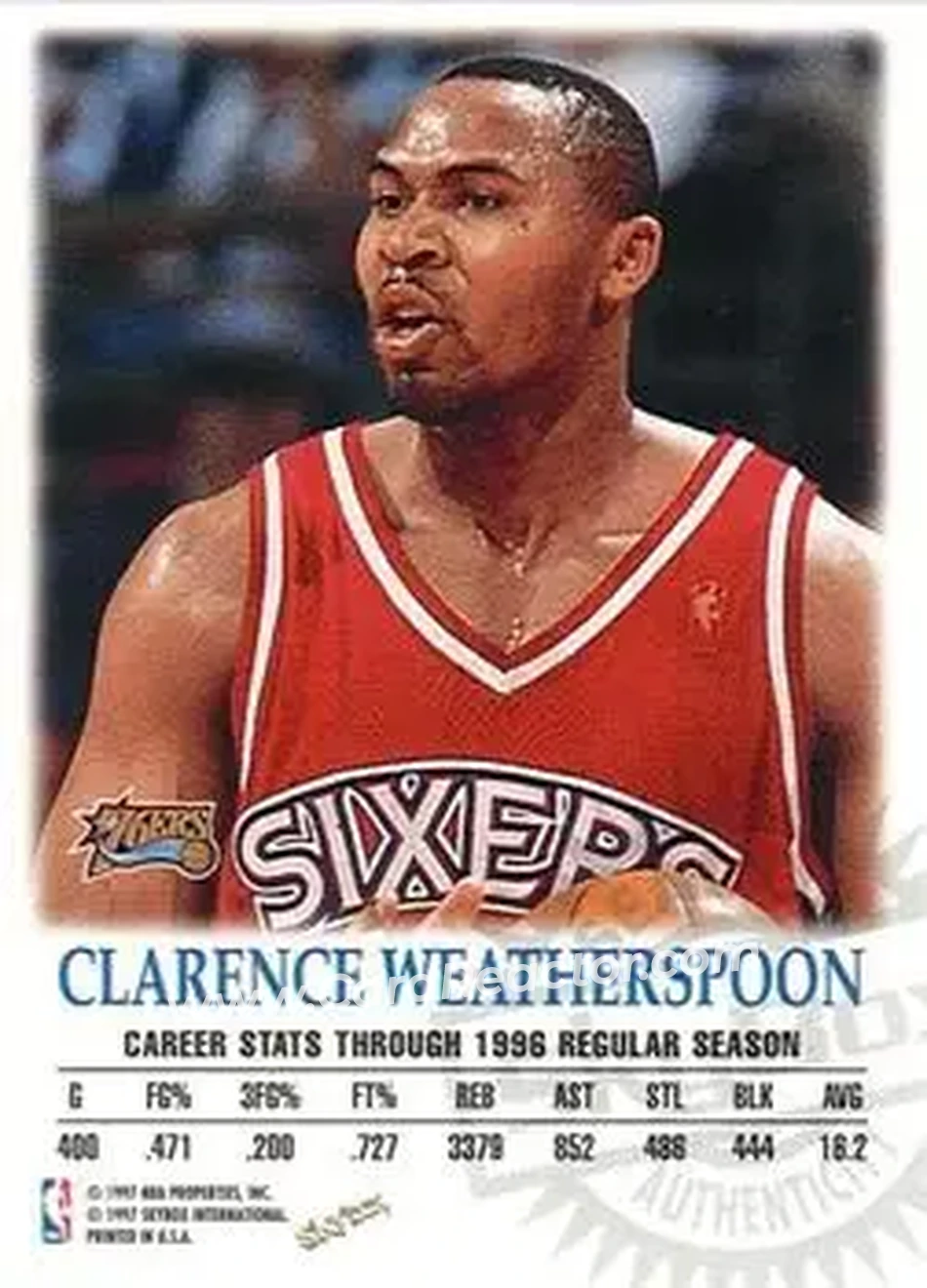 Back of Clarence Weatherspoon