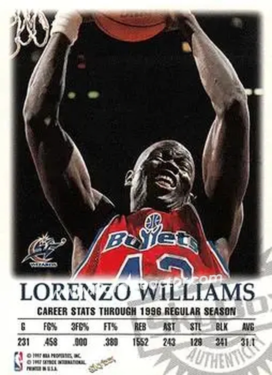 Back of Lorenzo Williams