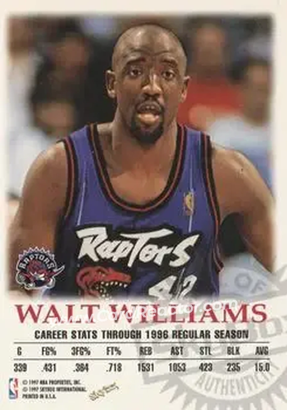 Back of Walt Williams