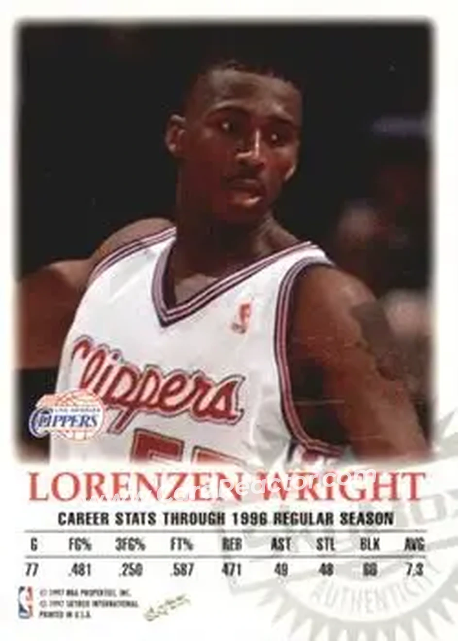 Back of Lorenzen Wright