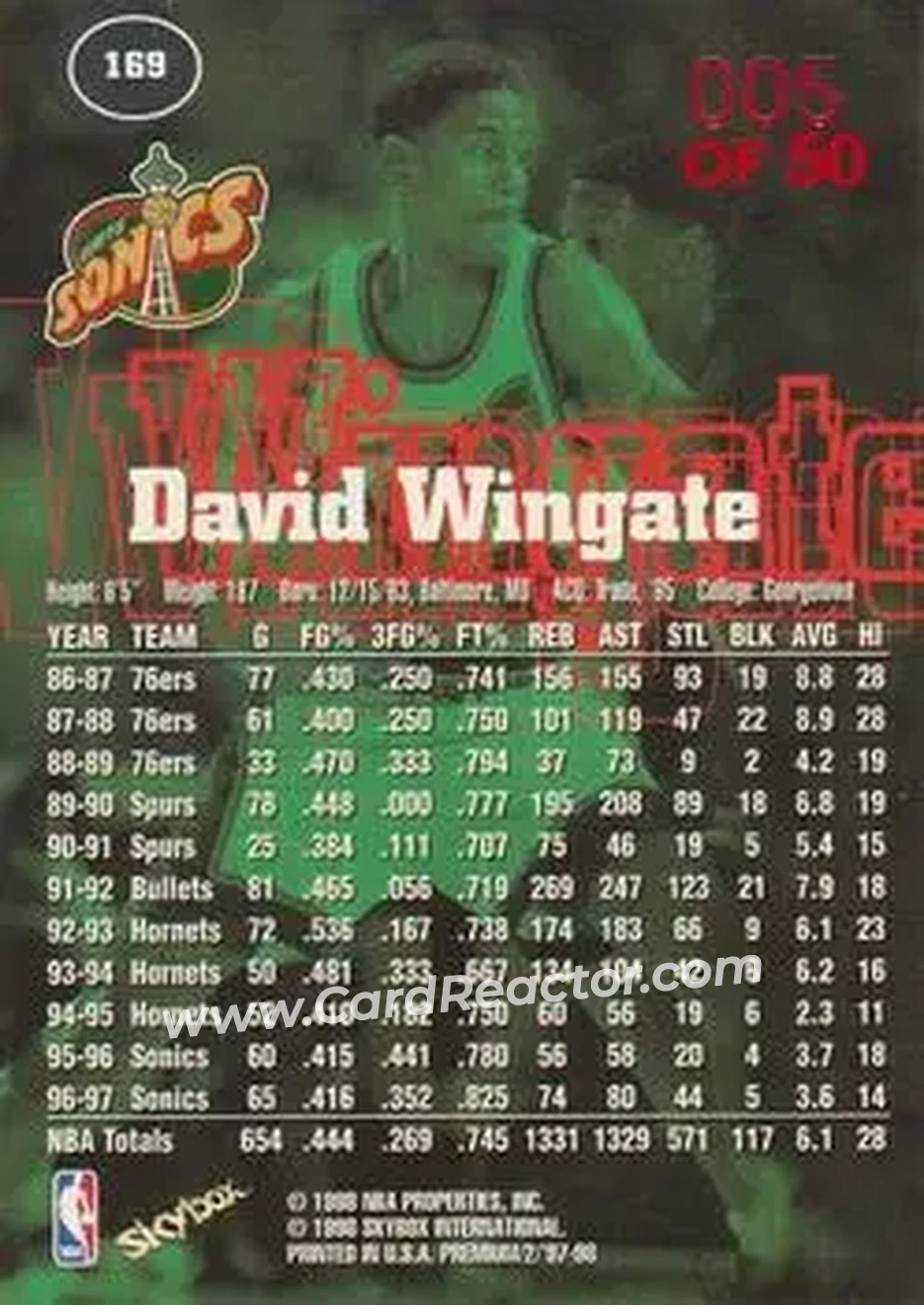 Back of David Wingate