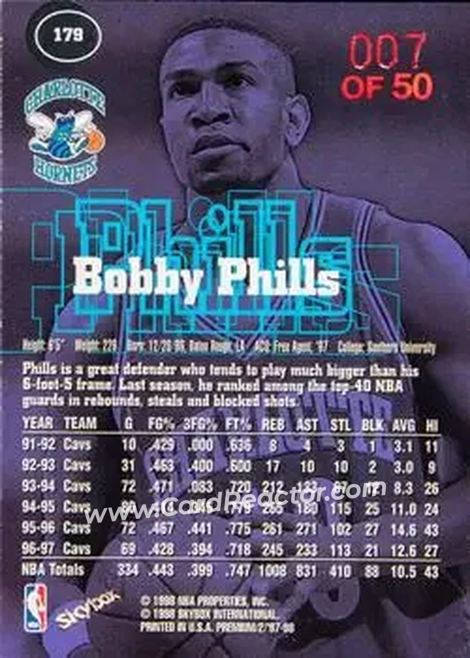 Back of Bobby Phills