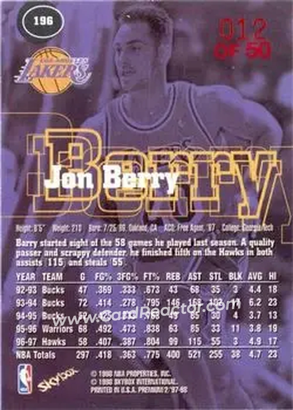 Back of Jon Barry