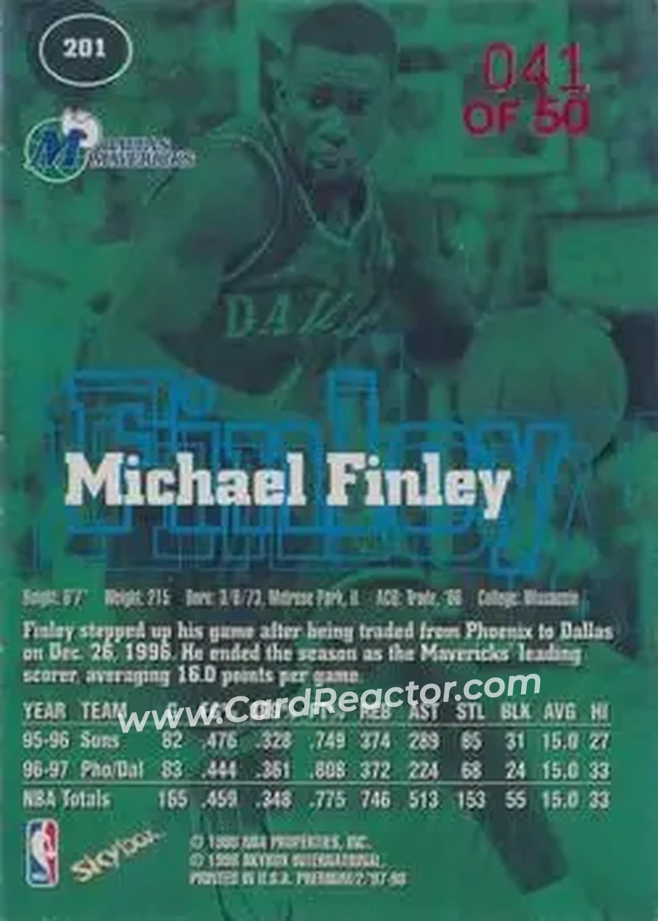 Back of Michael Finley