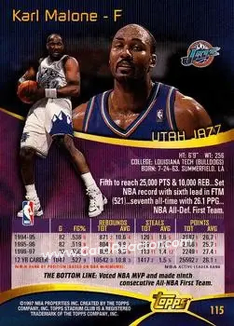 Back of Karl Malone