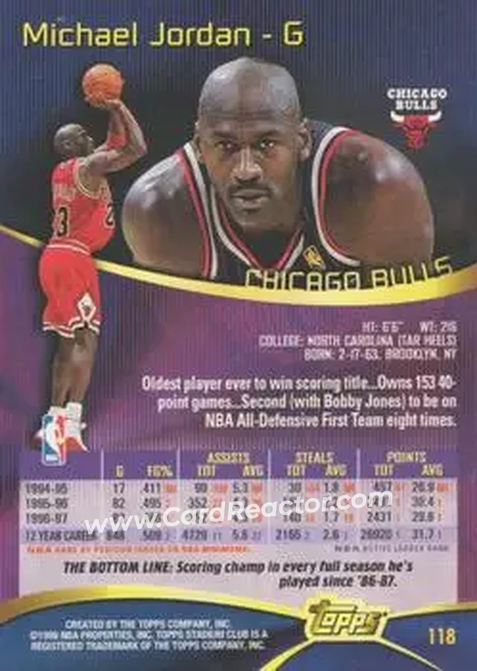 Back of Michael Jordan