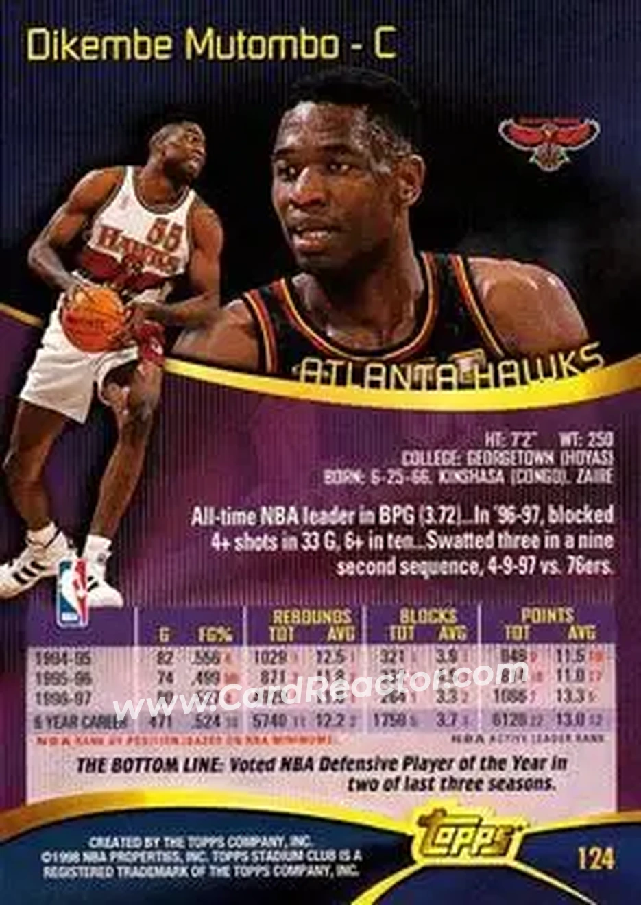 Back of Dikembe Mutombo