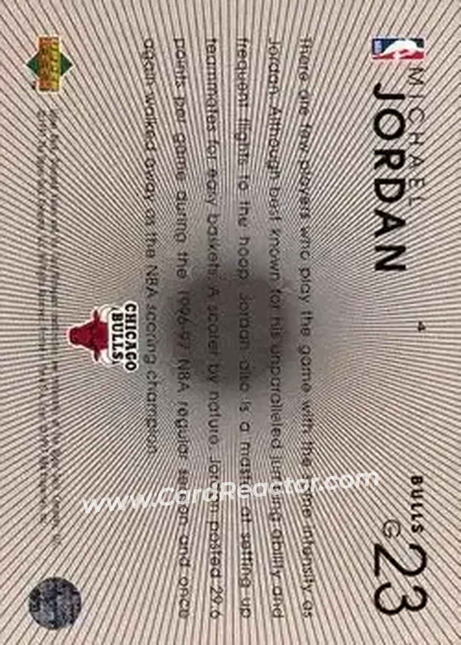 Back of Michael Jordan