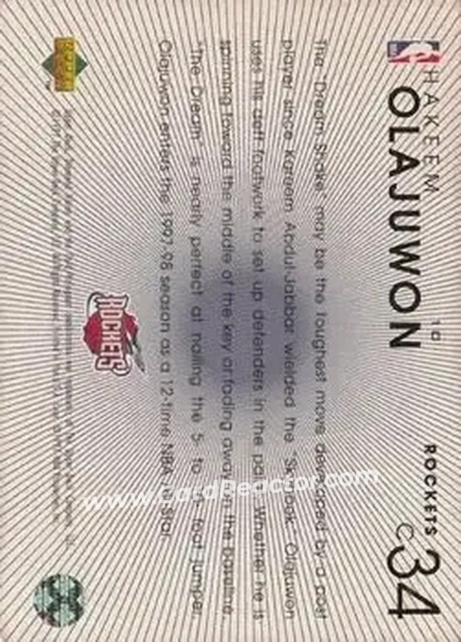 Back of Hakeem Olajuwon