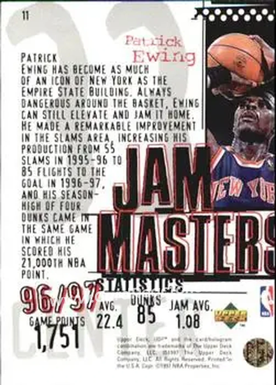 Back of Patrick Ewing