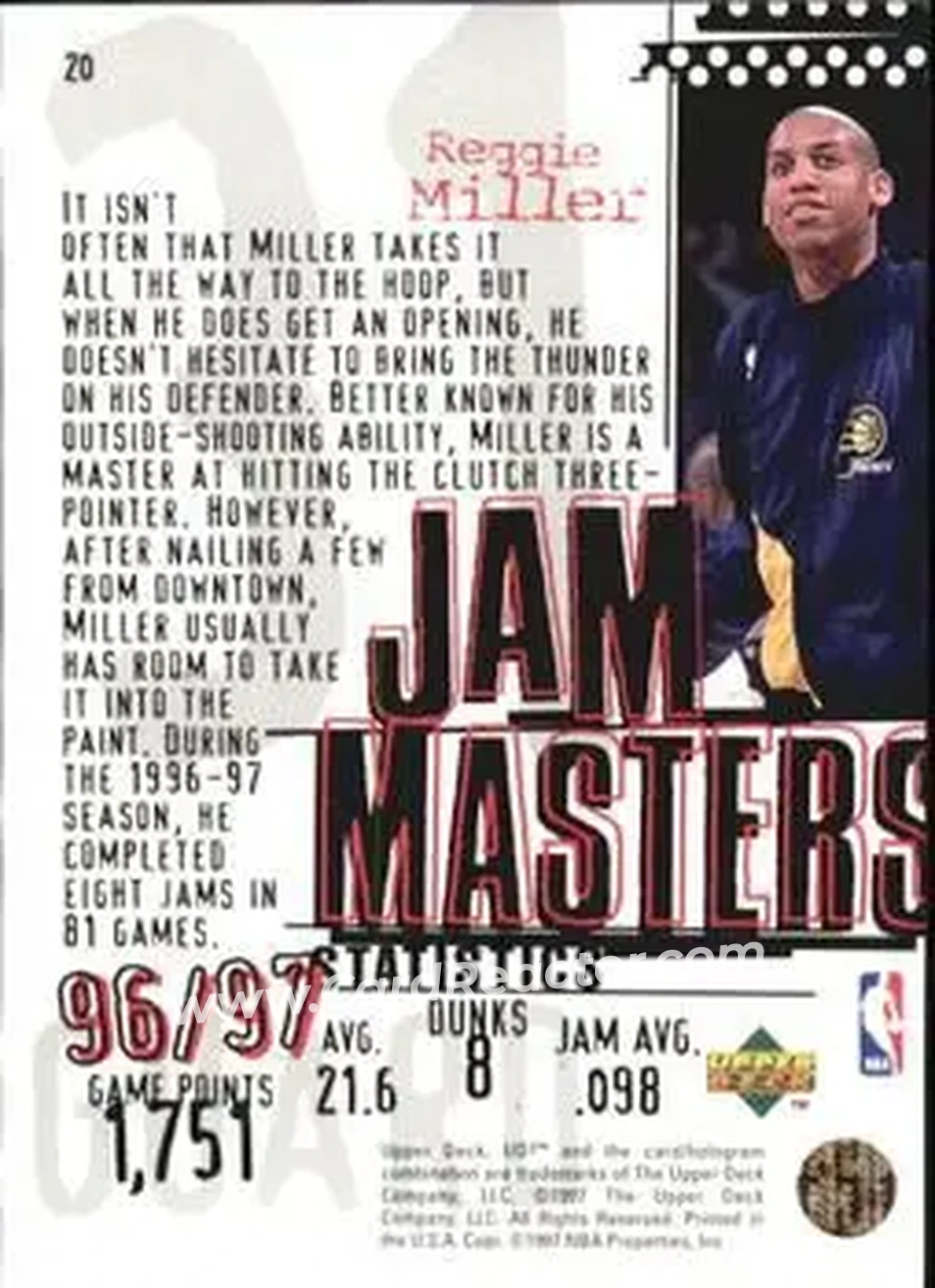 Back of Reggie Miller