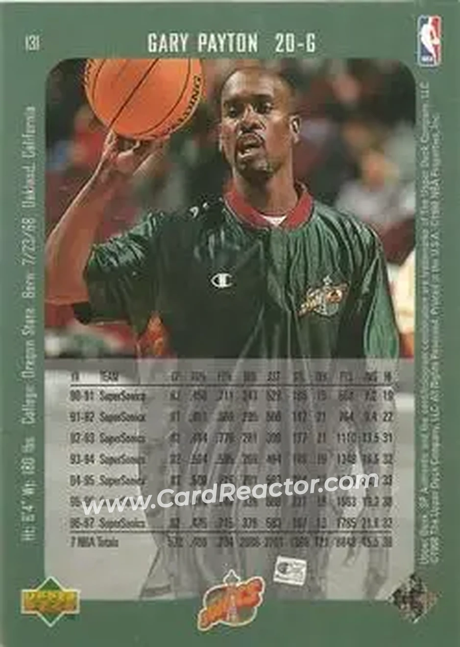 Back of Gary Payton