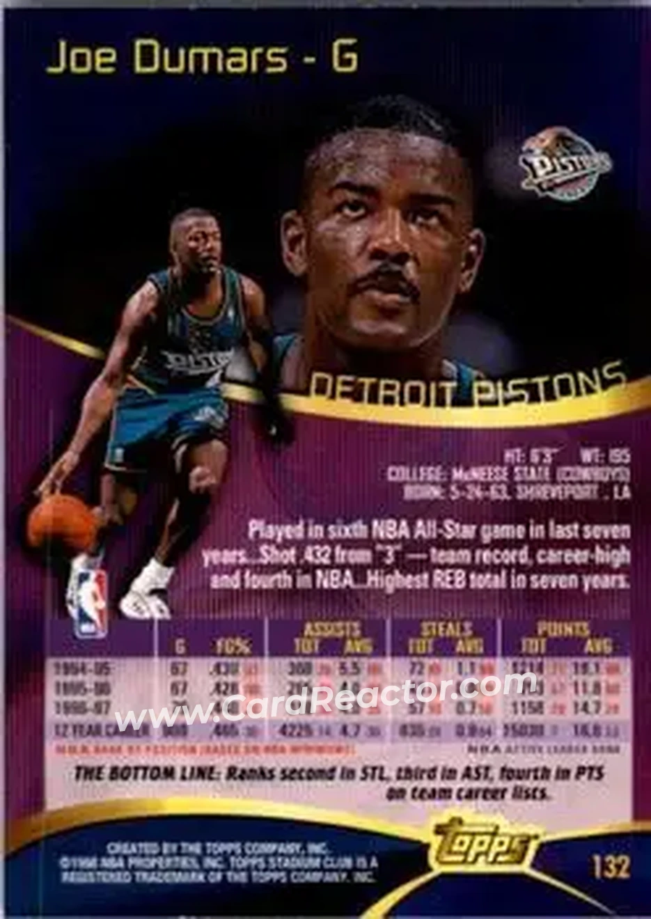 Back of Joe Dumars