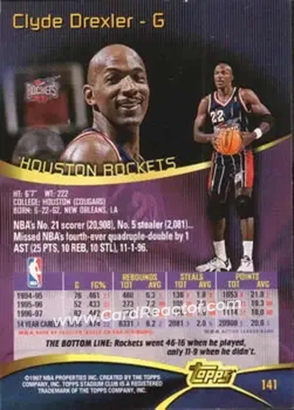 Back of Clyde Drexler