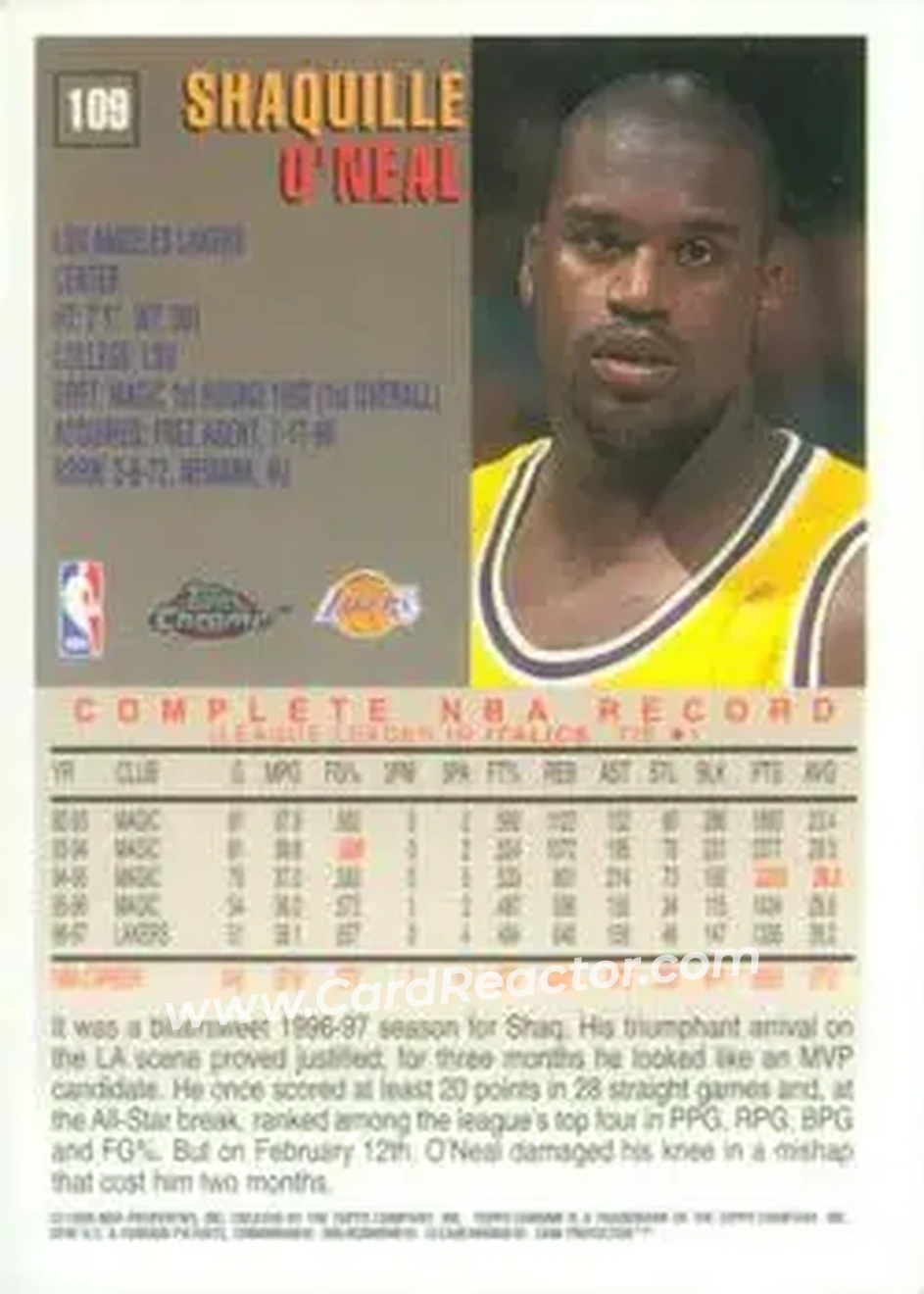 Back of Shaquille O'Neal