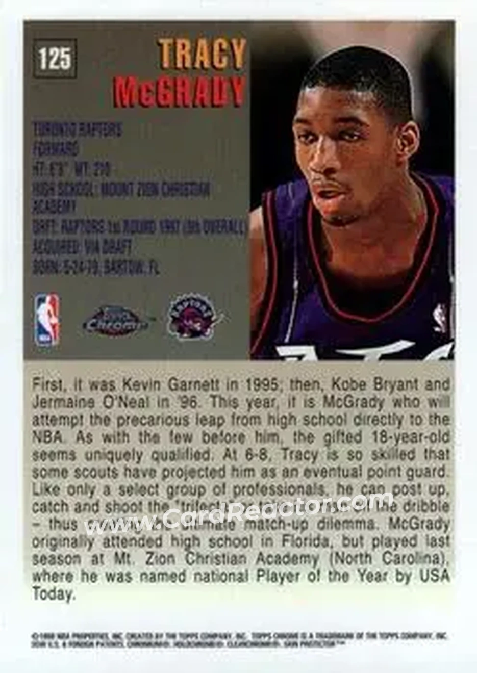 Back of Tracy McGrady