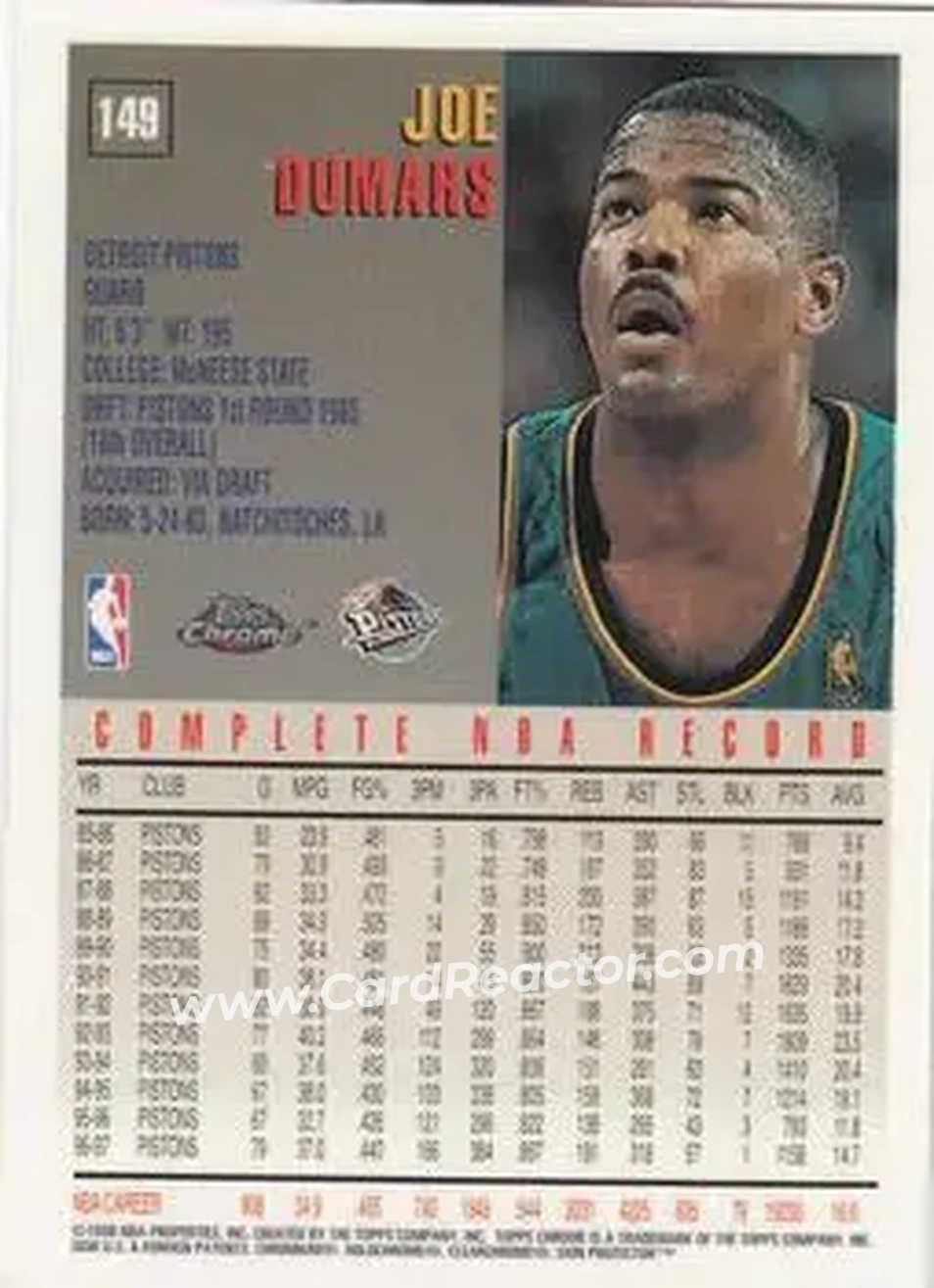 Back of Joe Dumars