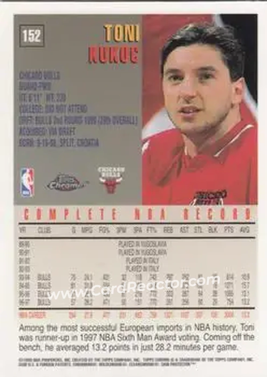 Back of Toni Kukoc