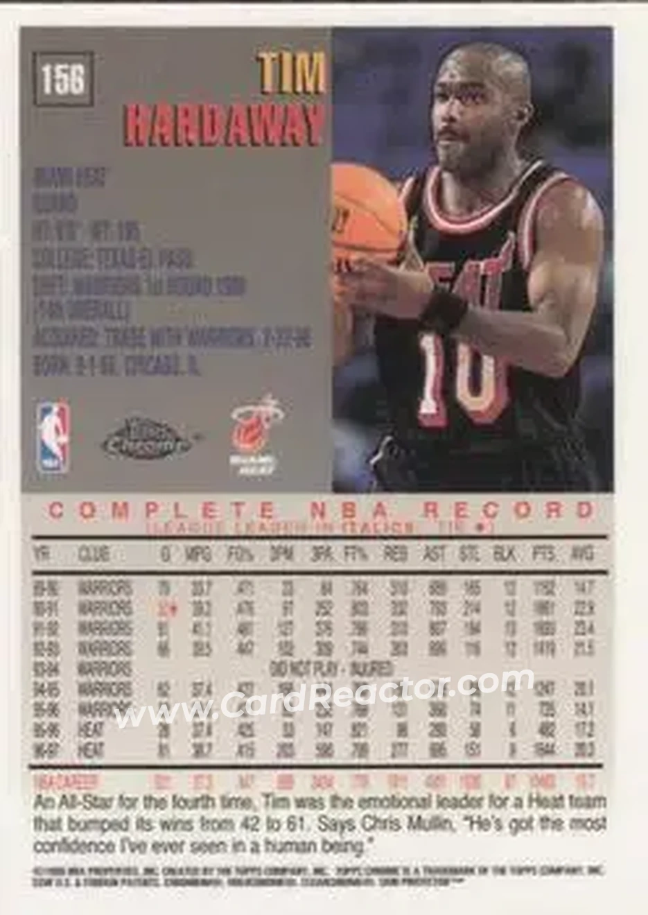 Back of Tim Hardaway