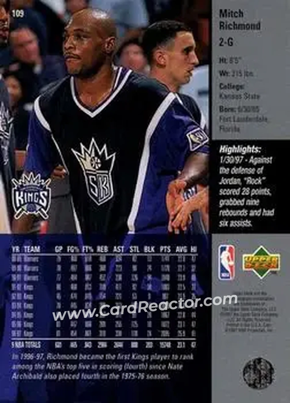 Back of Mitch Richmond
