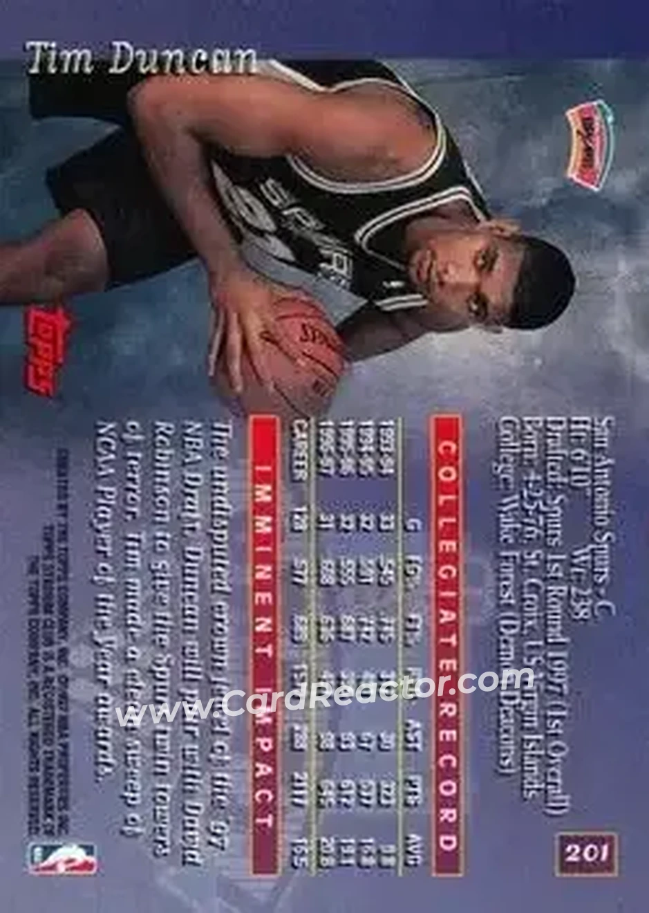 Back of Tim Duncan