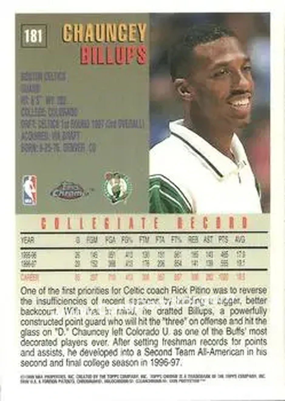 Back of Chauncey Billups