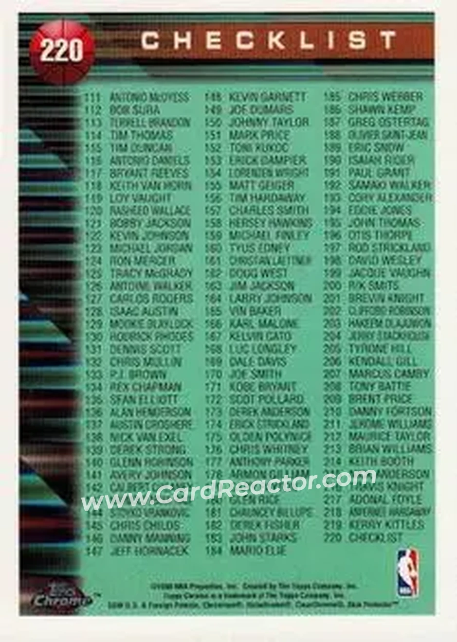 Back of Card #220