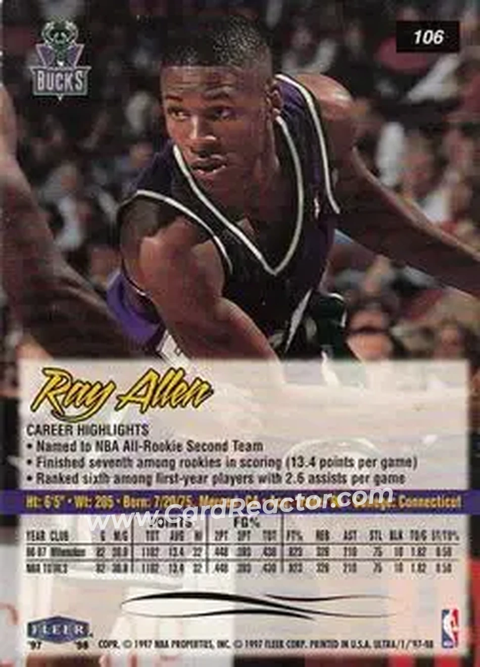 Back of Ray Allen